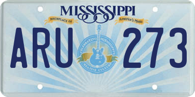 MS license plate ARU273