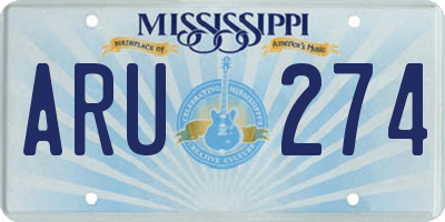 MS license plate ARU274