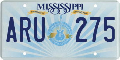 MS license plate ARU275