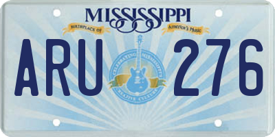 MS license plate ARU276