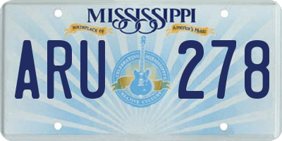 MS license plate ARU278