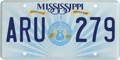 MS license plate ARU279