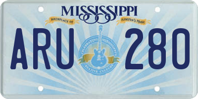 MS license plate ARU280