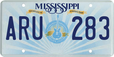 MS license plate ARU283