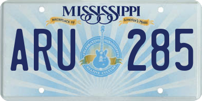 MS license plate ARU285