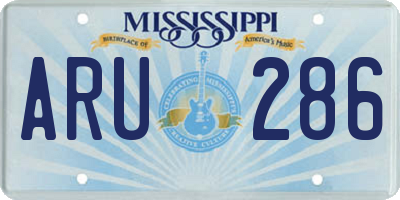 MS license plate ARU286