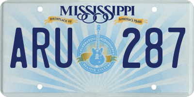 MS license plate ARU287