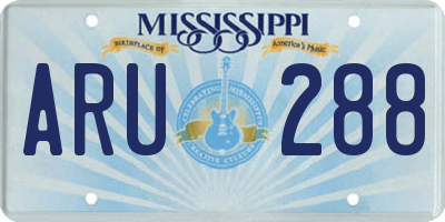 MS license plate ARU288