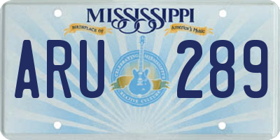 MS license plate ARU289