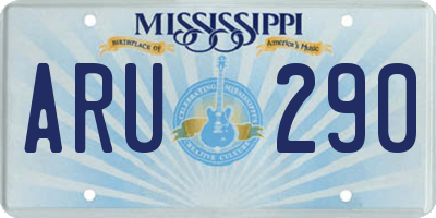 MS license plate ARU290