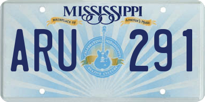 MS license plate ARU291