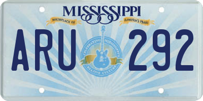 MS license plate ARU292