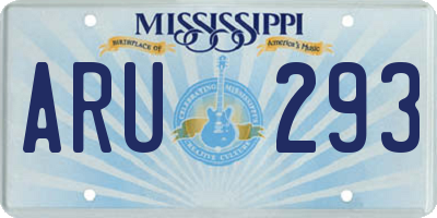 MS license plate ARU293