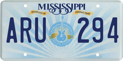 MS license plate ARU294