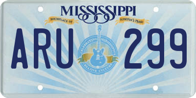 MS license plate ARU299