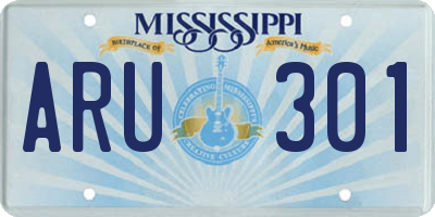 MS license plate ARU301