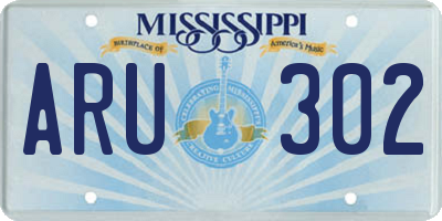MS license plate ARU302