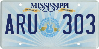 MS license plate ARU303