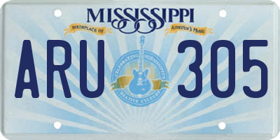 MS license plate ARU305