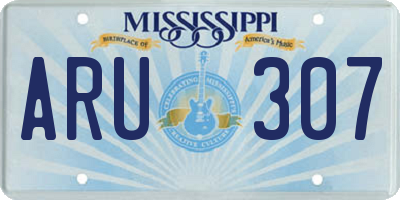 MS license plate ARU307