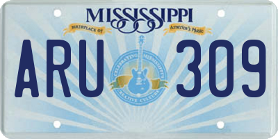 MS license plate ARU309