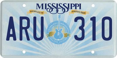 MS license plate ARU310