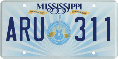 MS license plate ARU311