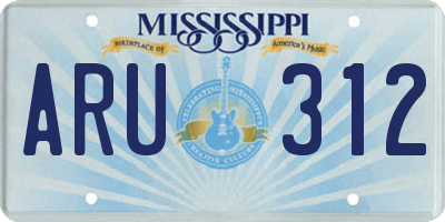MS license plate ARU312