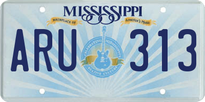 MS license plate ARU313
