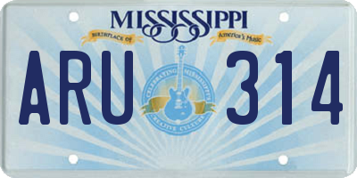 MS license plate ARU314