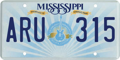 MS license plate ARU315