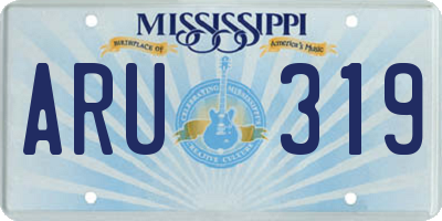 MS license plate ARU319