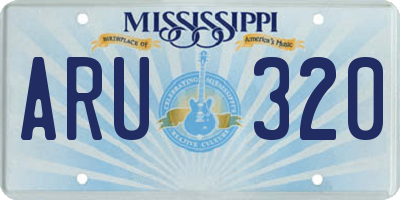 MS license plate ARU320