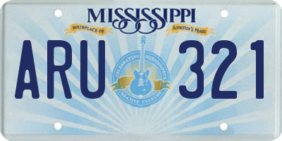 MS license plate ARU321