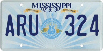 MS license plate ARU324