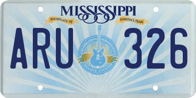 MS license plate ARU326