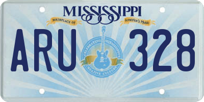 MS license plate ARU328