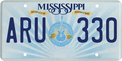 MS license plate ARU330