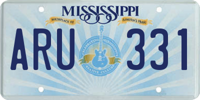 MS license plate ARU331