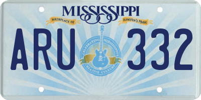 MS license plate ARU332