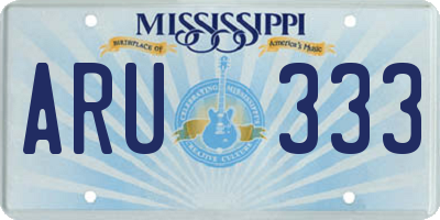 MS license plate ARU333