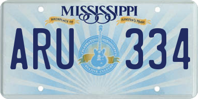 MS license plate ARU334
