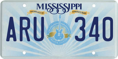 MS license plate ARU340