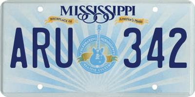 MS license plate ARU342
