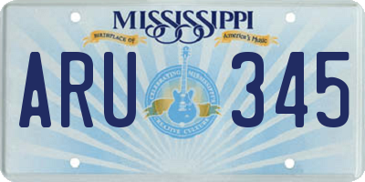 MS license plate ARU345
