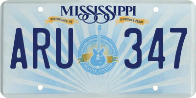 MS license plate ARU347