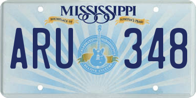 MS license plate ARU348