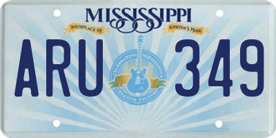 MS license plate ARU349