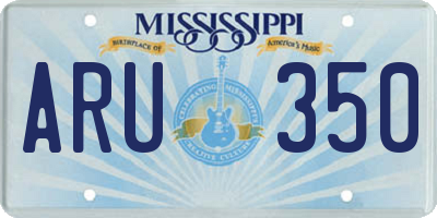MS license plate ARU350