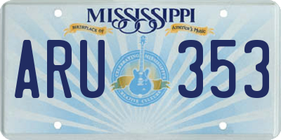 MS license plate ARU353